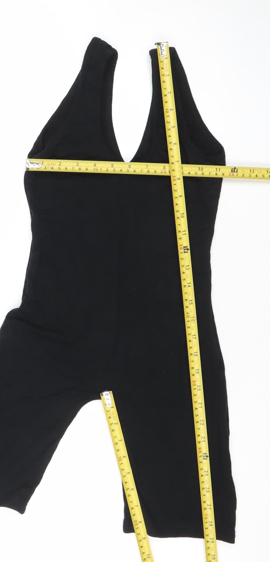Oh Polly Women Black Size 10 Sleeveless Slim Fit Playsuit