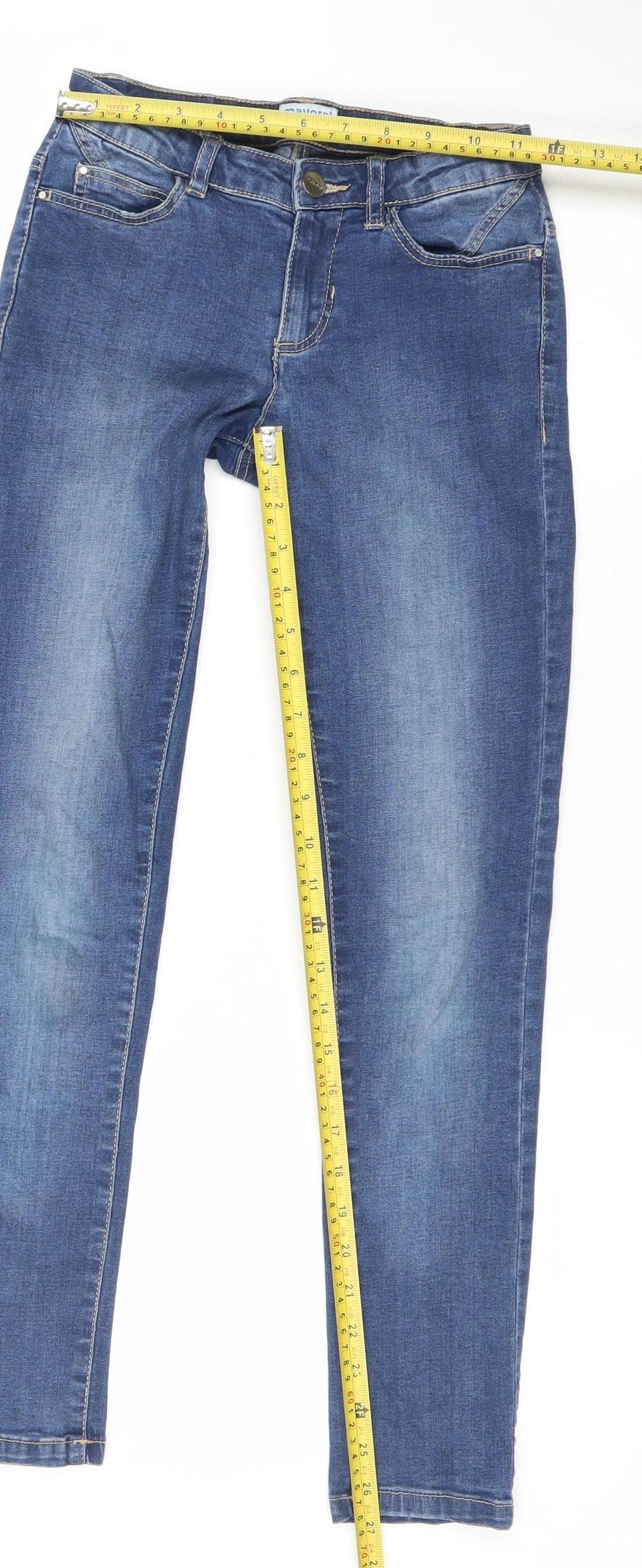 Mayoral Girls Blue Skinny Jeans 12 Years Cotton Blend Slim Fit