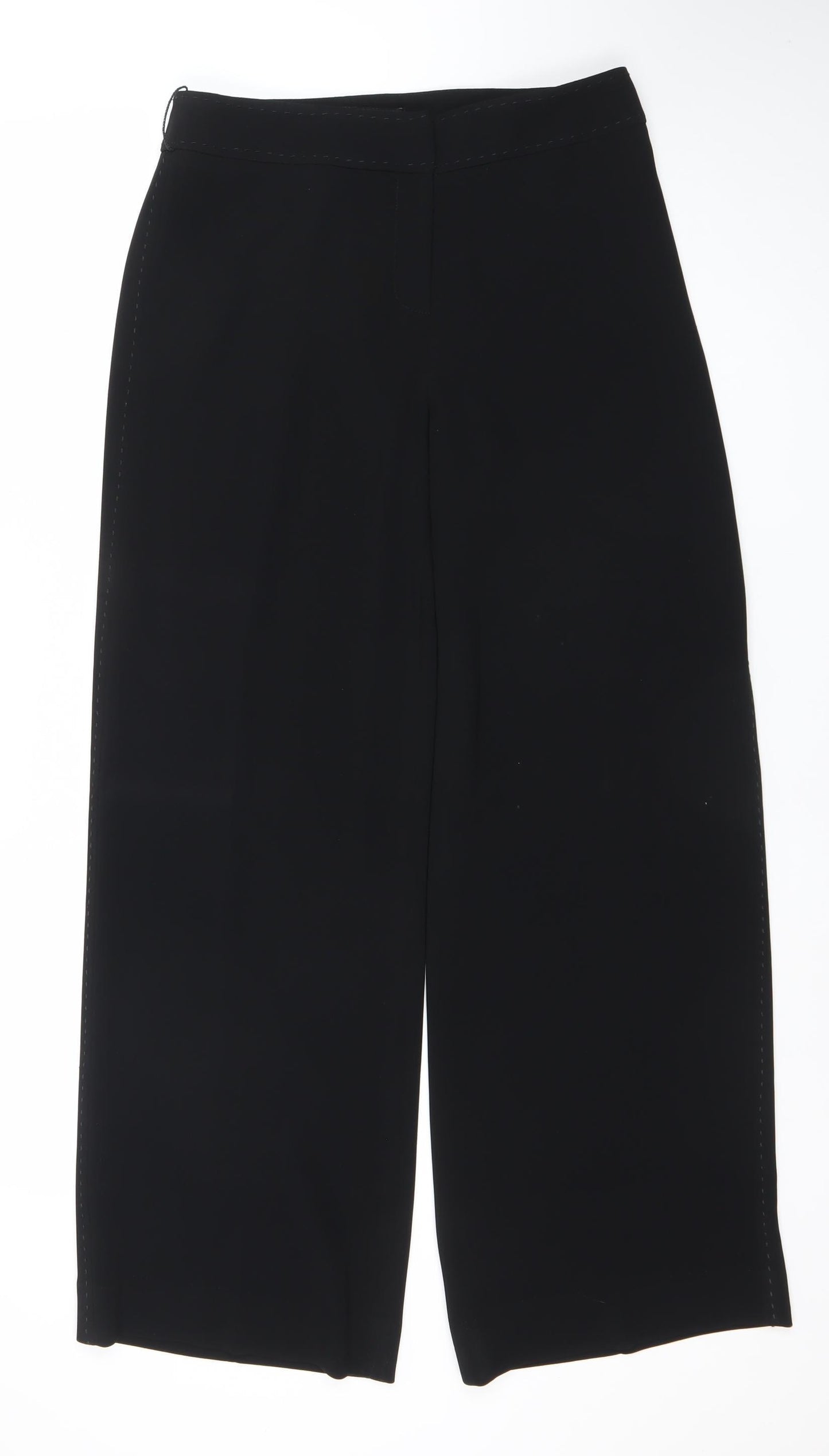 Coast Women Black Cropped Trousers Size 12 Polyester Blend