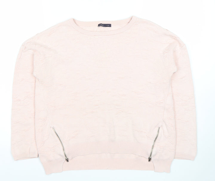 Marks and Spencer Women’s Pink Cotton Jumper Size 8 Pullover Knit