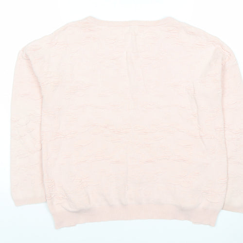 Marks and Spencer Women’s Pink Cotton Jumper Size 8 Pullover Knit