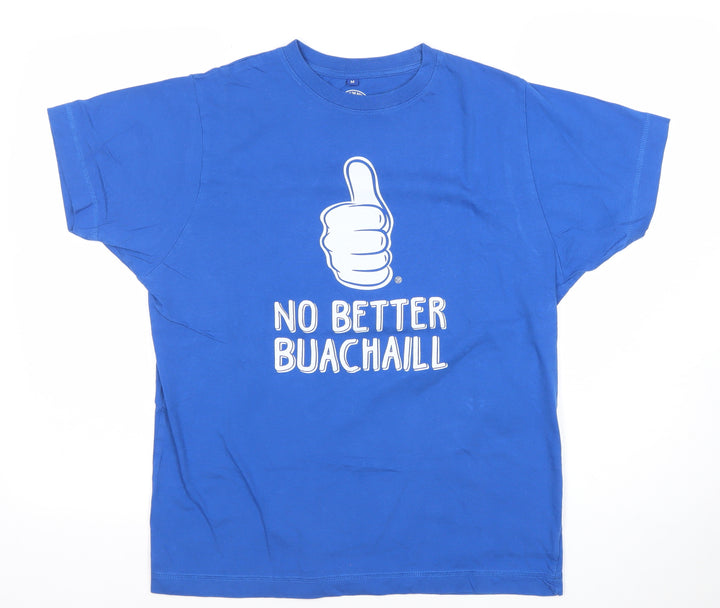 Hairybaby Men’s Blue M Graphic Funny Quote Cotton T-Shirt