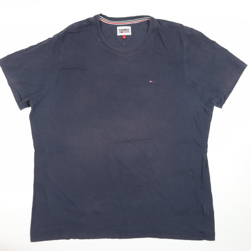 Tommy Jeans Men's Blue 2XL Crew Neck Cotton T-Shirt
