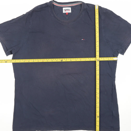 Tommy Jeans Men's Blue 2XL Crew Neck Cotton T-Shirt