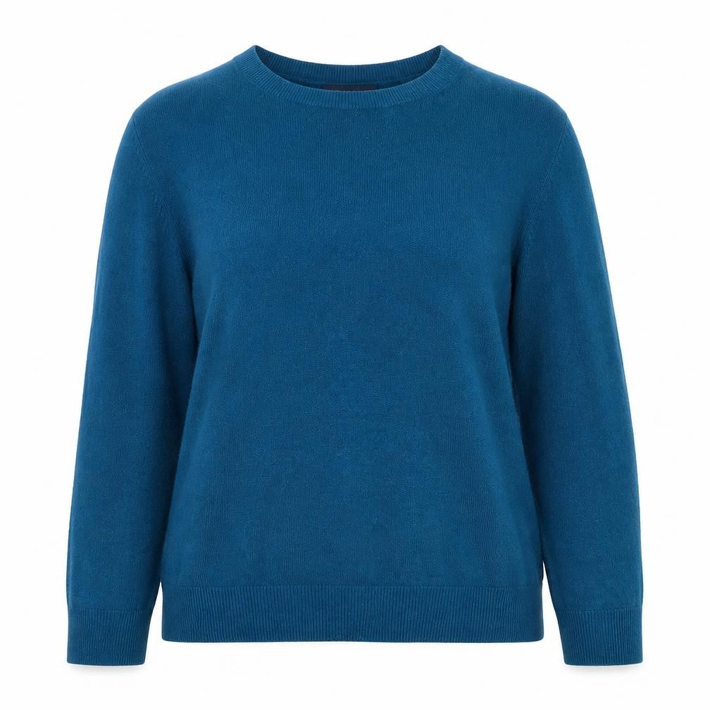 Front view of Marks & Spencer Women’s Blue, size UK 12, Crew Neck Jumper
