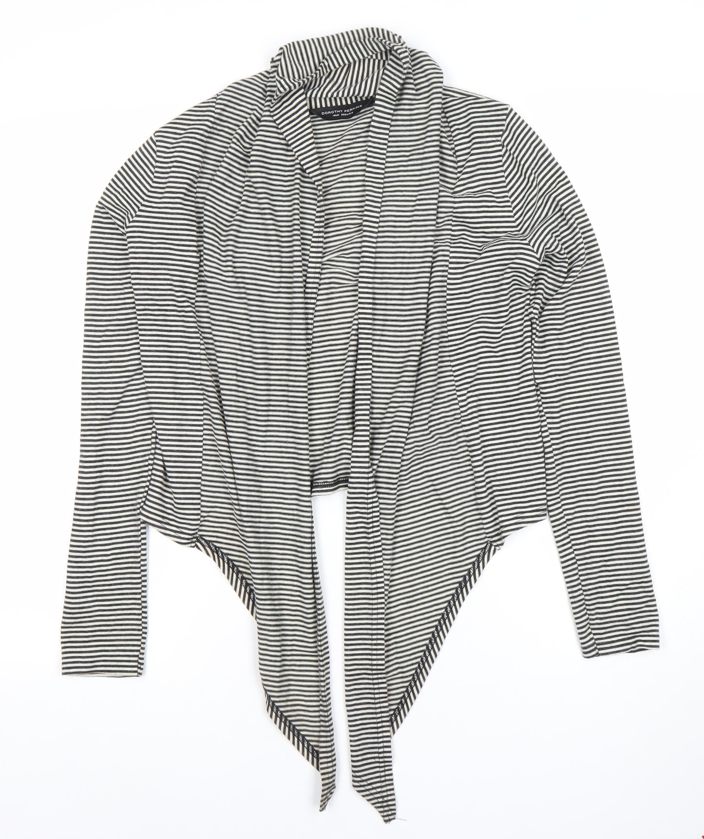 Dorothy Perkins Women’s Black Stripe Cardigan Size 10 UK Long Sleeve