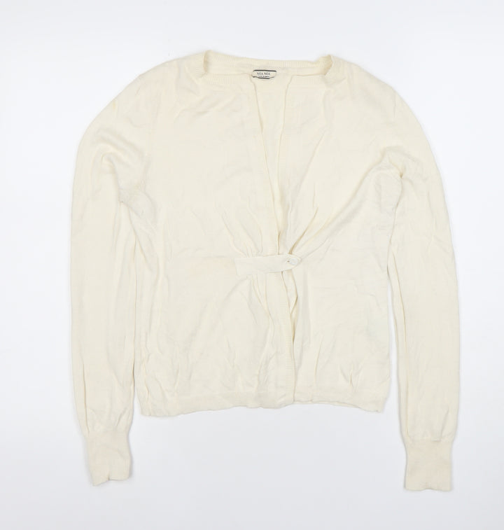 Noa Noa Women Ivory Cotton Long Sleeve Cardigan S