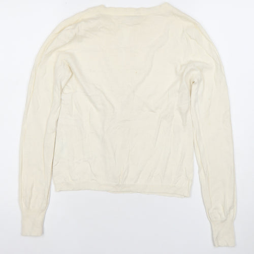 Noa Noa Women Ivory Cotton Long Sleeve Cardigan S