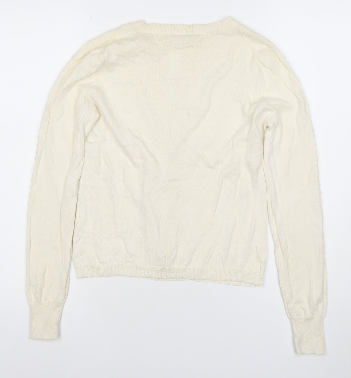 Noa Noa Women Ivory Cotton Long Sleeve Cardigan S