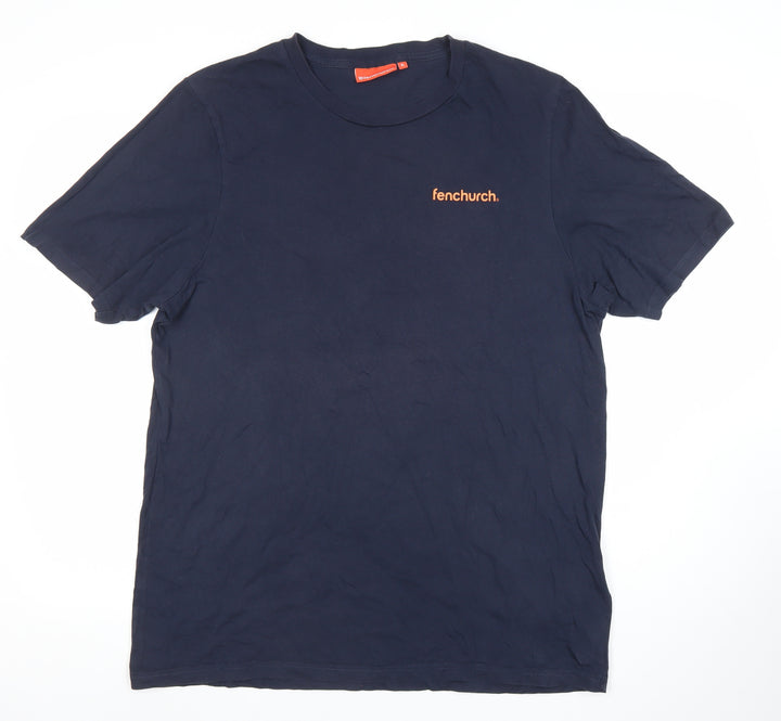 Fenchurch Men’s XL Blue Graphic Print Cotton T-Shirt