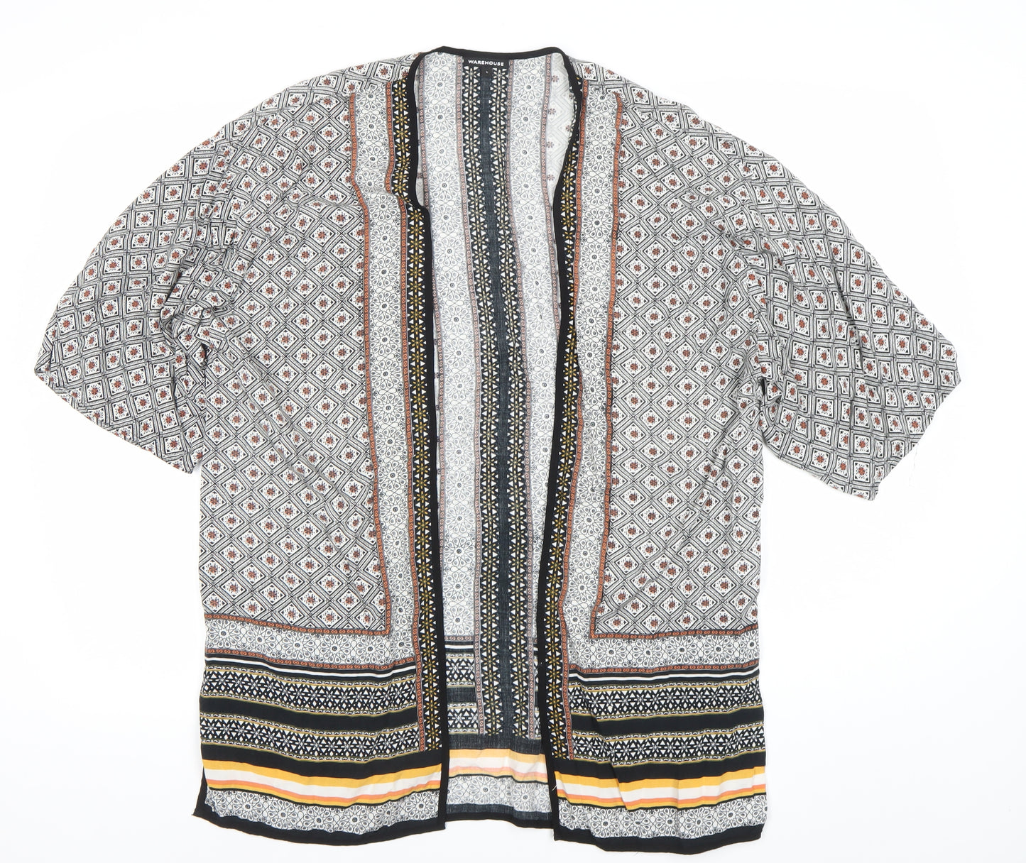 Warehouse Women’s Multicoloured Kimono Blouse Size L Geometric Viscose