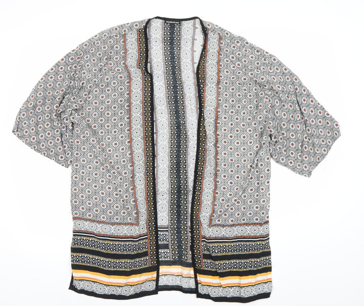 Warehouse Women’s Multicoloured Kimono Blouse Size L Geometric Viscose