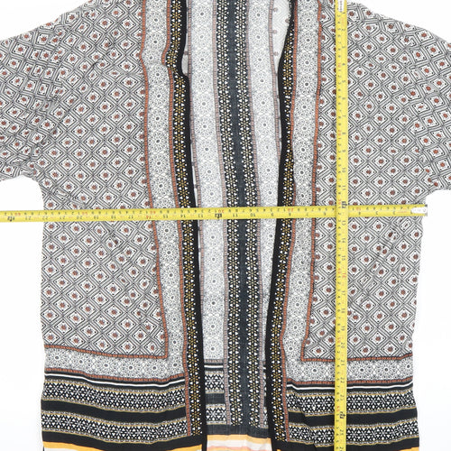 Warehouse Women’s Multicoloured Kimono Blouse Size L Geometric Viscose