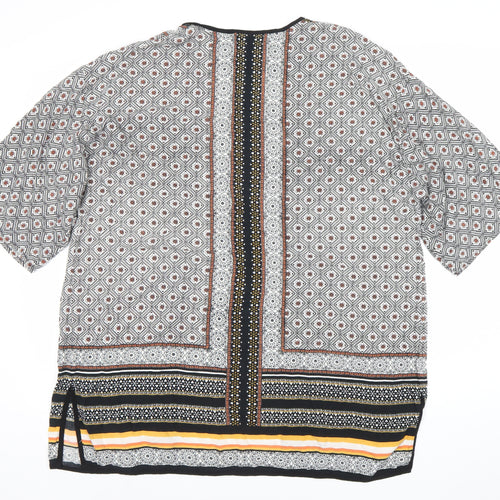 Warehouse Women’s Multicoloured Kimono Blouse Size L Geometric Viscose