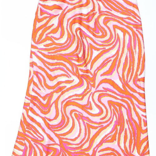 Dunnes Stores Womens Pink Orange Animal Print Pencil Skirt Size 12