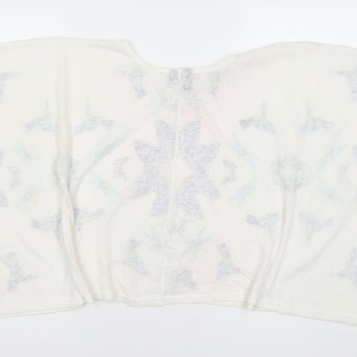 Izabel London Women’s White Kimono Sleeve Blouse Top S Butterfly Bird Print