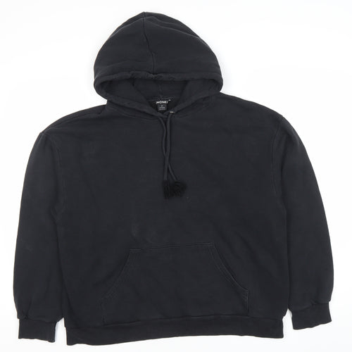Monki Women’s Black Pullover Hoodie Size 12 Cotton Blend