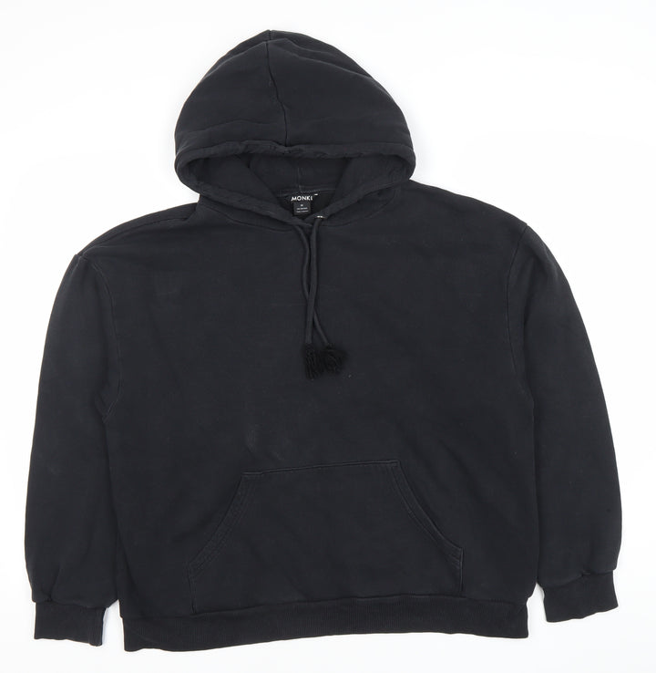 Monki Women’s Black Pullover Hoodie Size 12 Cotton Blend