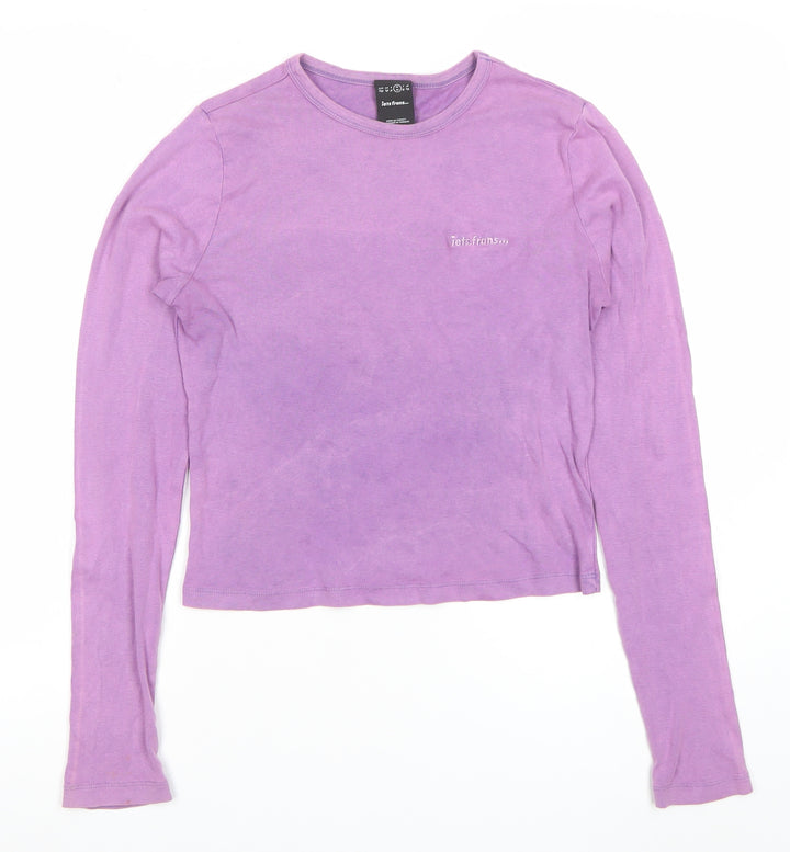 iets frans Women Purple Long Sleeve Cotton Jersey T-Shirt Size M