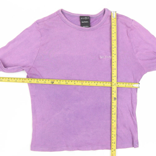 iets frans Women Purple Long Sleeve Cotton Jersey T-Shirt Size M