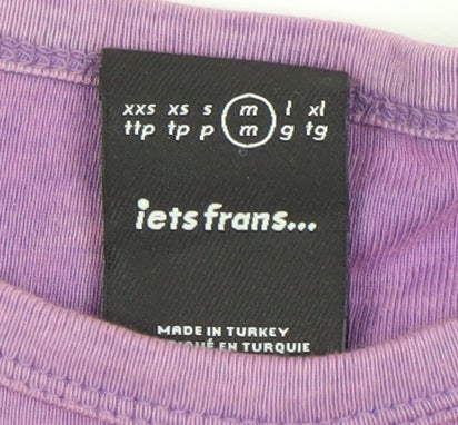 iets frans Women Purple Long Sleeve Cotton Jersey T-Shirt Size M