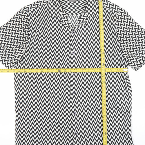 ASOS Unisex Black White Geometric Button-Up Shirt Size M