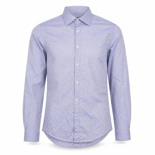 Zara Man Slim Fit Blue Striped Cotton Long Sleeve Shirt S
