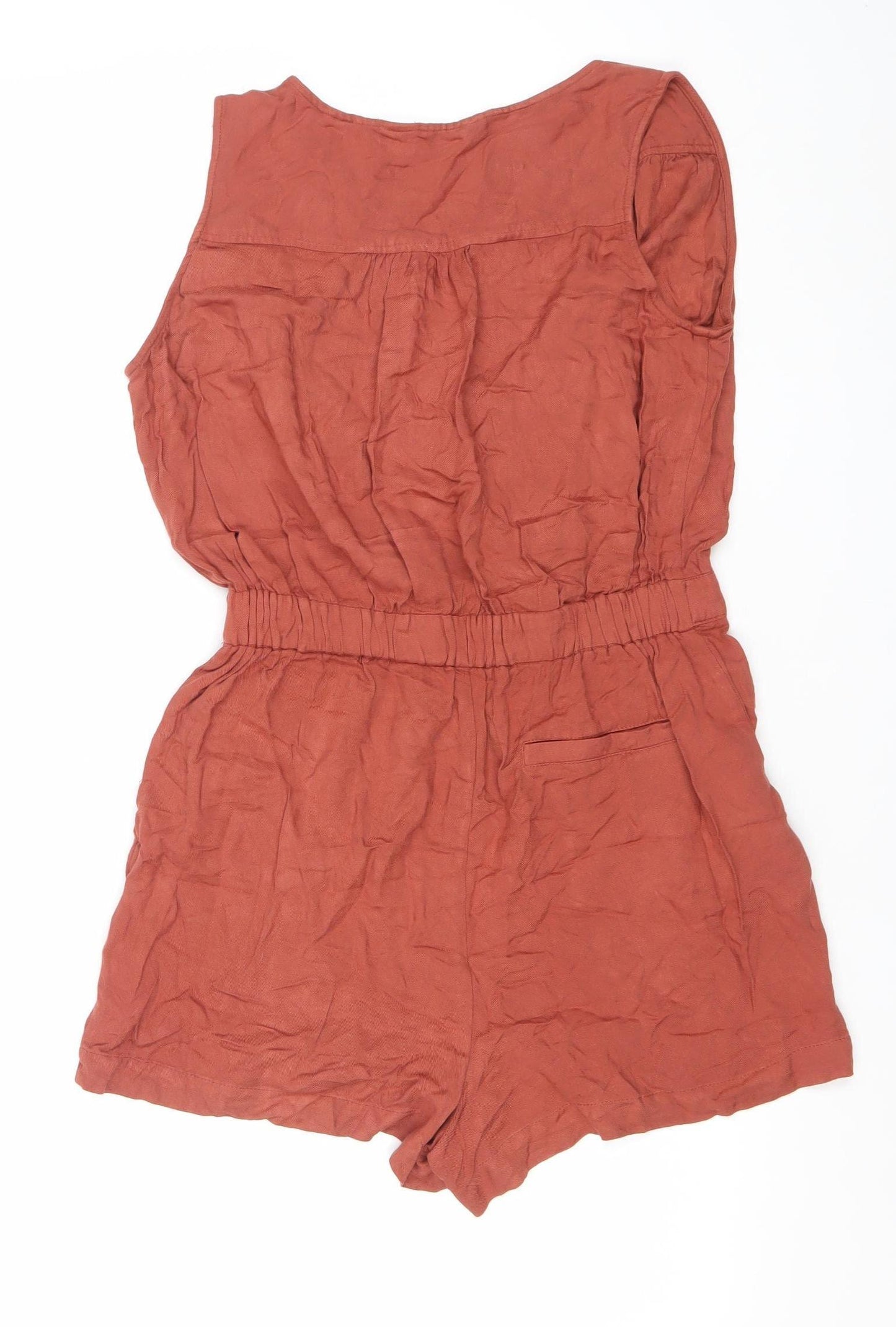 New Look Women Brown Size 10 Viscose Sleeveless Playsuit