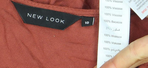 New Look Women Brown Size 10 Viscose Sleeveless Playsuit