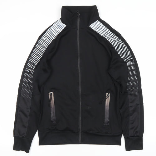 Bershka Men’s Black Full Zip Sweatshirt with Pockets Size S