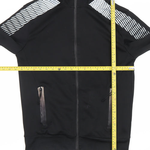 Bershka Men’s Black Full Zip Sweatshirt with Pockets Size S