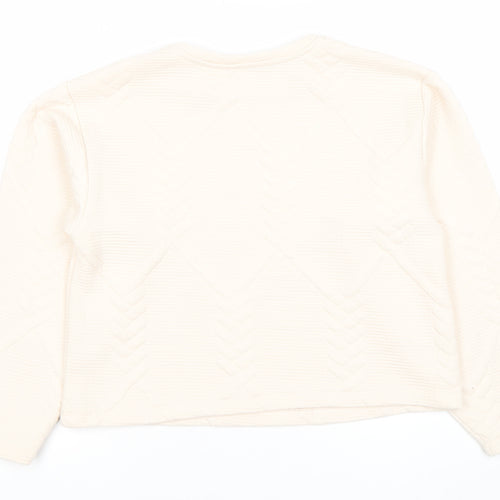 Gallery Women Ivory Long Sleeve Pullover Sweatshirt Medium