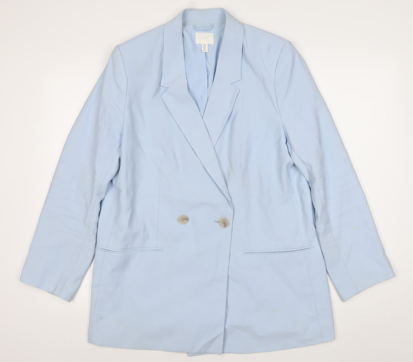 H&M Women’s Blue Double-Breasted Blazer Size 12 Regular