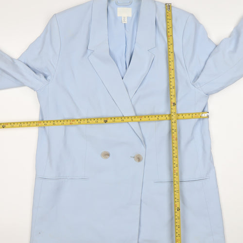 H&M Women’s Blue Double-Breasted Blazer Size 12 Regular