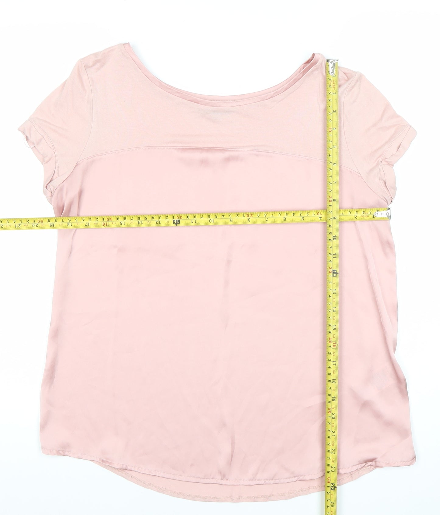 River Island Womens Pink Size 14 Scoop Neck Short Sleeve Top
