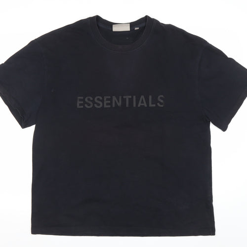 Essentials Men’s Black XL Relaxed Fit Logo T-Shirt Cotton
