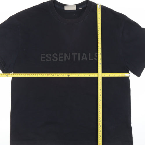 Essentials Men’s Black XL Relaxed Fit Logo T-Shirt Cotton