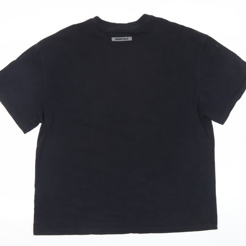 Essentials Men’s Black XL Relaxed Fit Logo T-Shirt Cotton