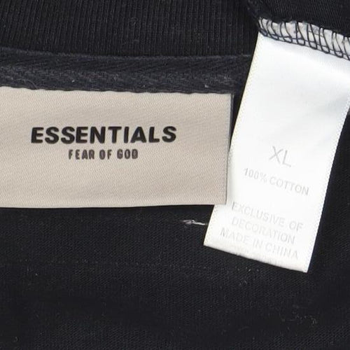 Essentials Men’s Black XL Relaxed Fit Logo T-Shirt Cotton