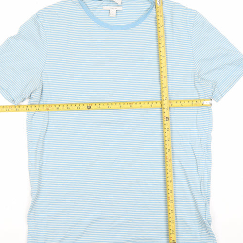 COS Men's Blue Striped Cotton T-Shirt M Regular Fit Crew Neck