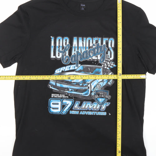 ROMWE Women’s Black Graphic Racing Car Print T-Shirt Size 22