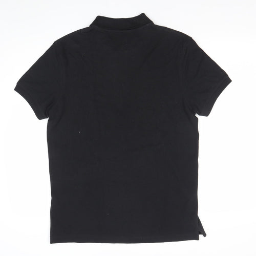 Timberland Men’s Black Cotton Polo Shirt M Regular Fit Logo Casual
