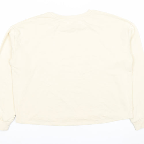 River Island Unisex Adults Beige Sweatshirt M Cotton Casual Crew Neck