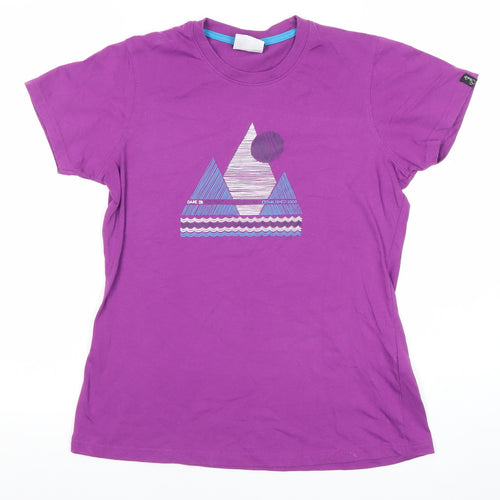 Dare 2b Womens Purple Geometric Graphic T-Shirt Size 14