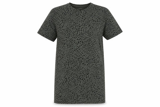 Front view of ASOS Women’s Green Animal Print UK 4 T-Shirt Dress Casual Summer
