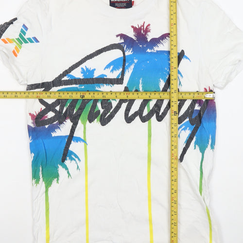 Superdry Men's White Small Crew Neck Graphic Print T-Shirt