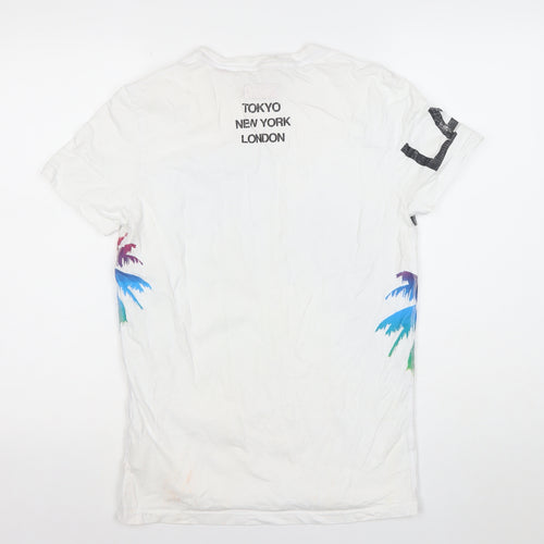 Superdry Men's White Small Crew Neck Graphic Print T-Shirt