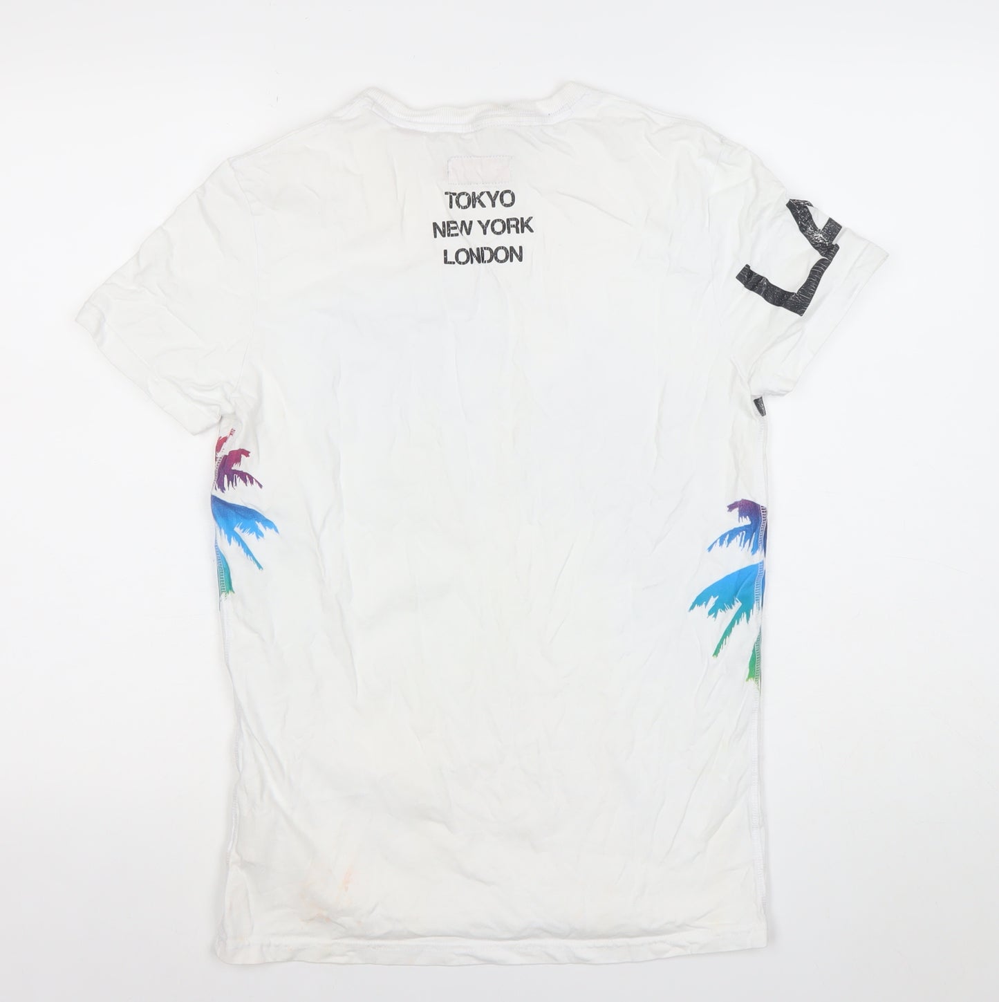 Superdry Men's White Small Crew Neck Graphic Print T-Shirt