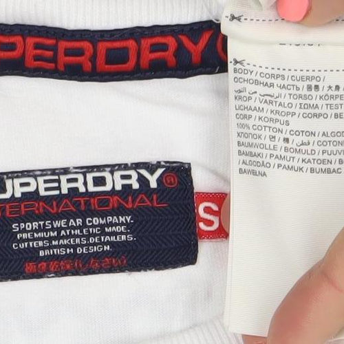 Superdry Men's White Small Crew Neck Graphic Print T-Shirt