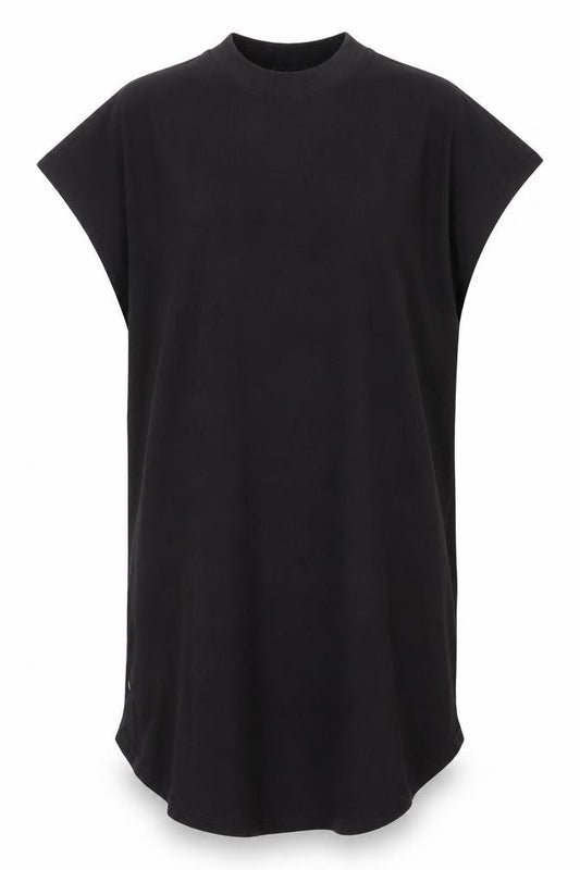 Front view of Monki women’s black xs t-shirt dress short sleeve casual
